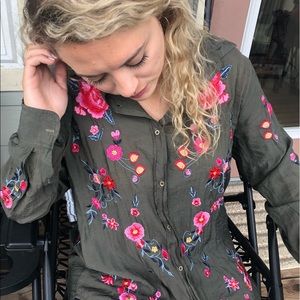 Nostalgia Long Sleeve Embroidered Shirt